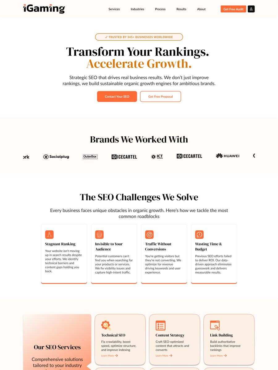 iGaming landing page