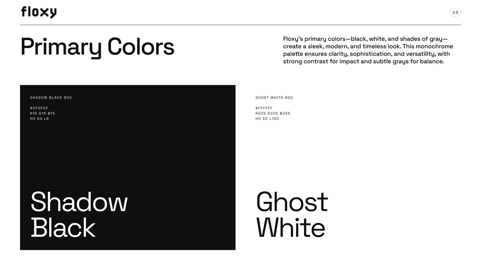 Color palette page