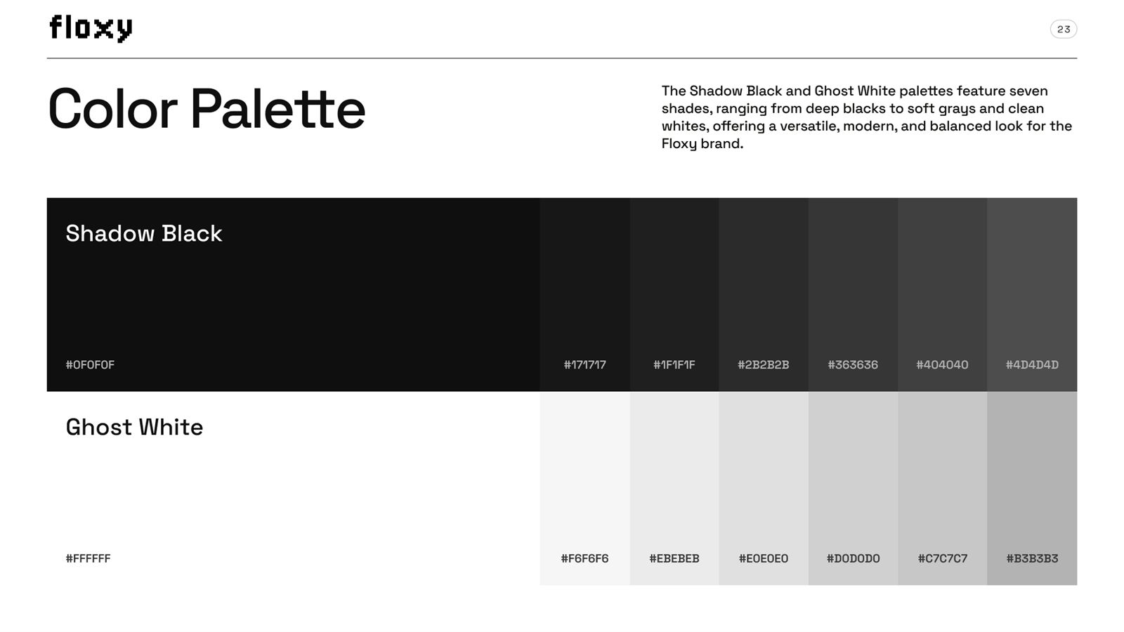 Color palette page