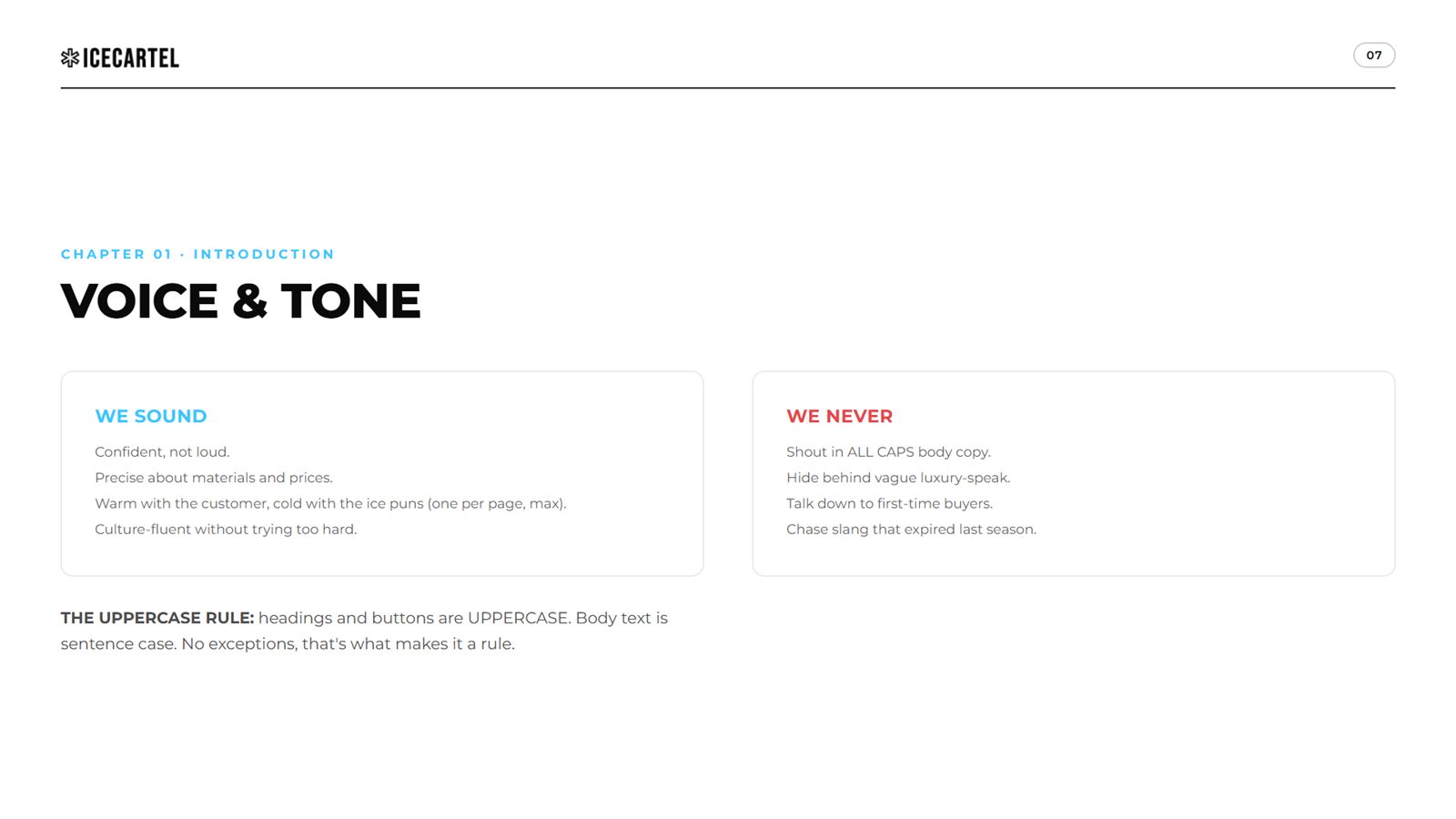 Voice and tone