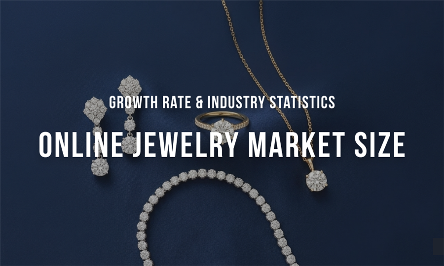 Online jewelry market size infographic
