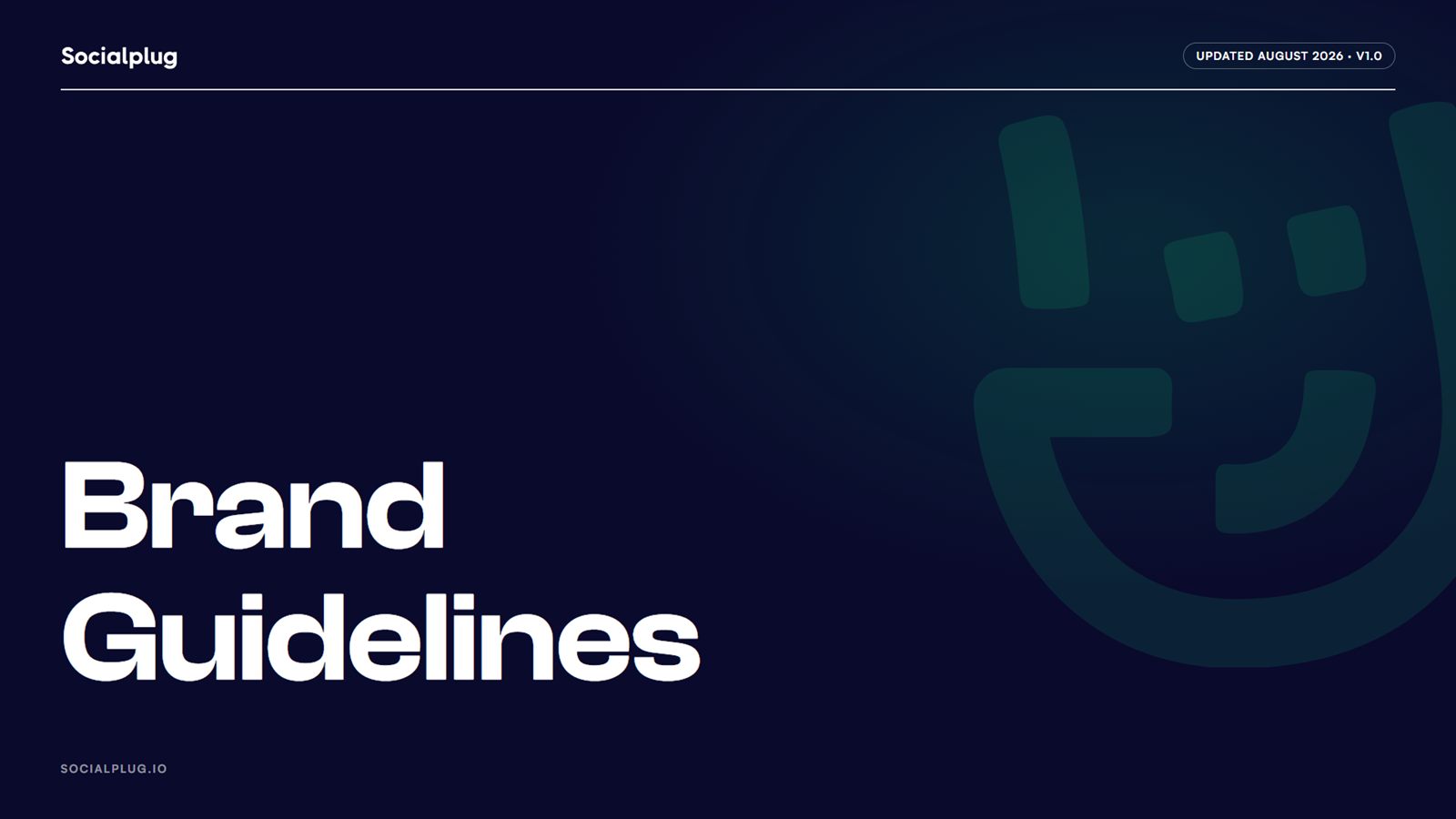 Socialplug brand guidelines cover