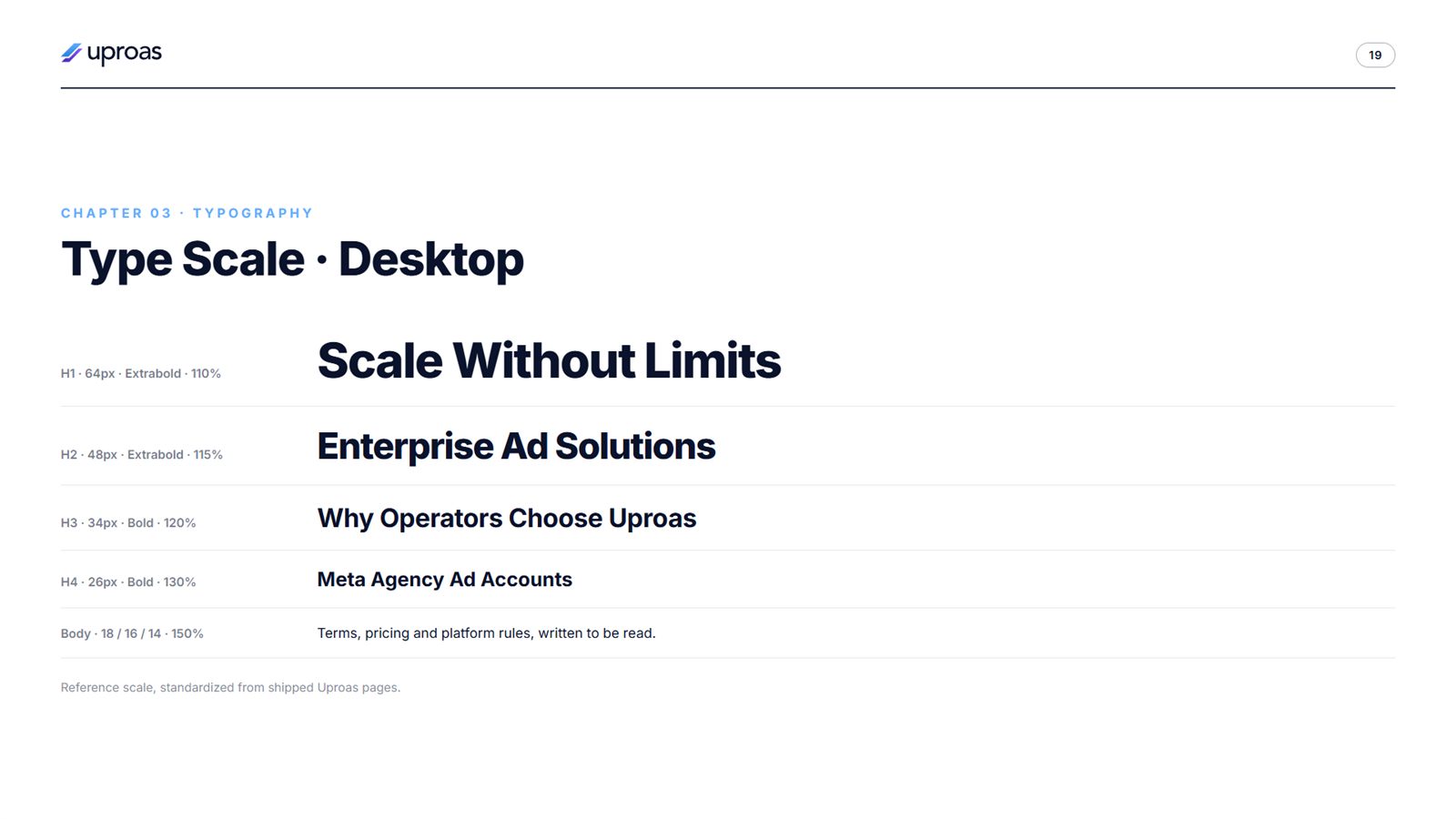 Type scale desktop