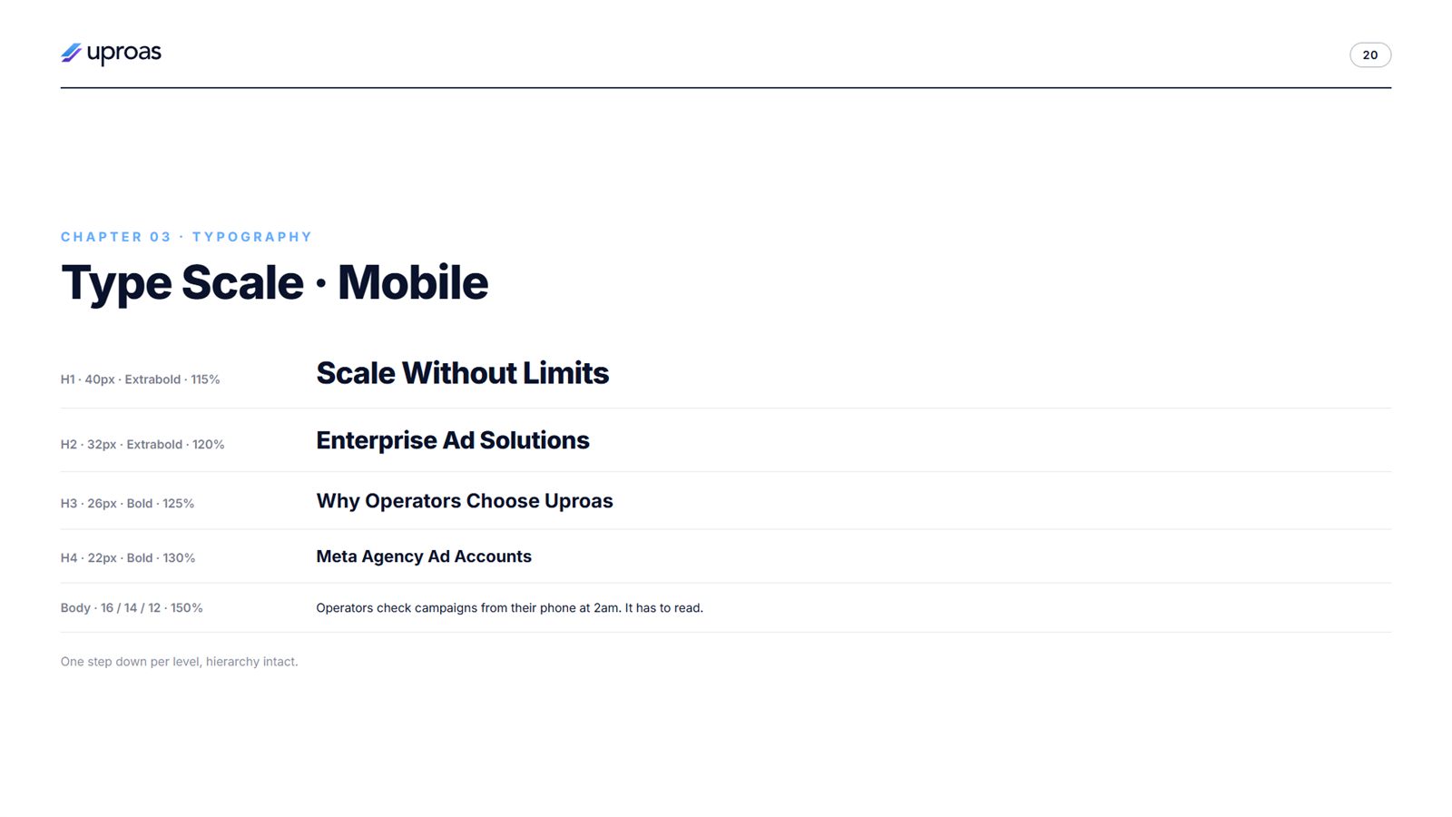 Type scale mobile