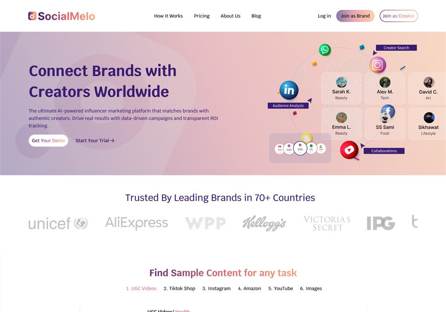 SocialMelo web UI